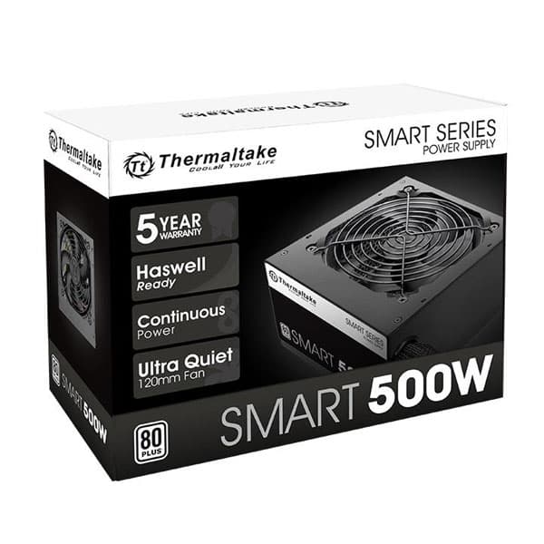 FUENTE 500W THERMALTAKE SMART 80 PLUS WHITE