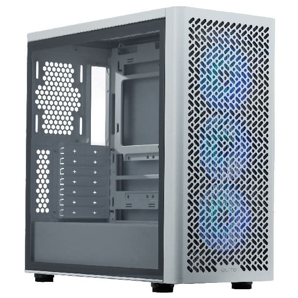 GABINETE COOLERMASTER ELITE 502 TG 3FAN ARGB WHITE