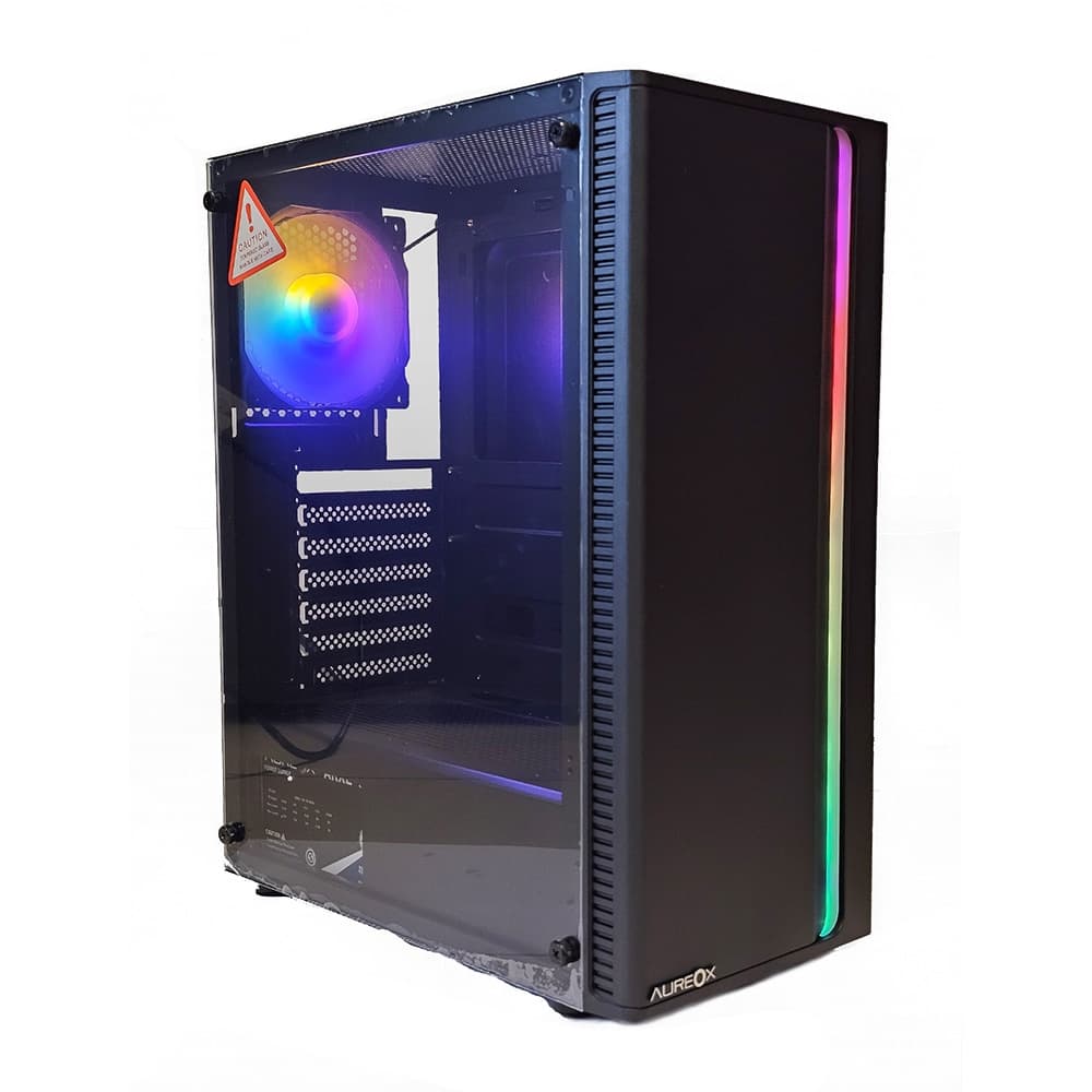 GABINETE GAMER AUREOX SKOLL ARX 200G TG 1 FAN RAINBOW RGB