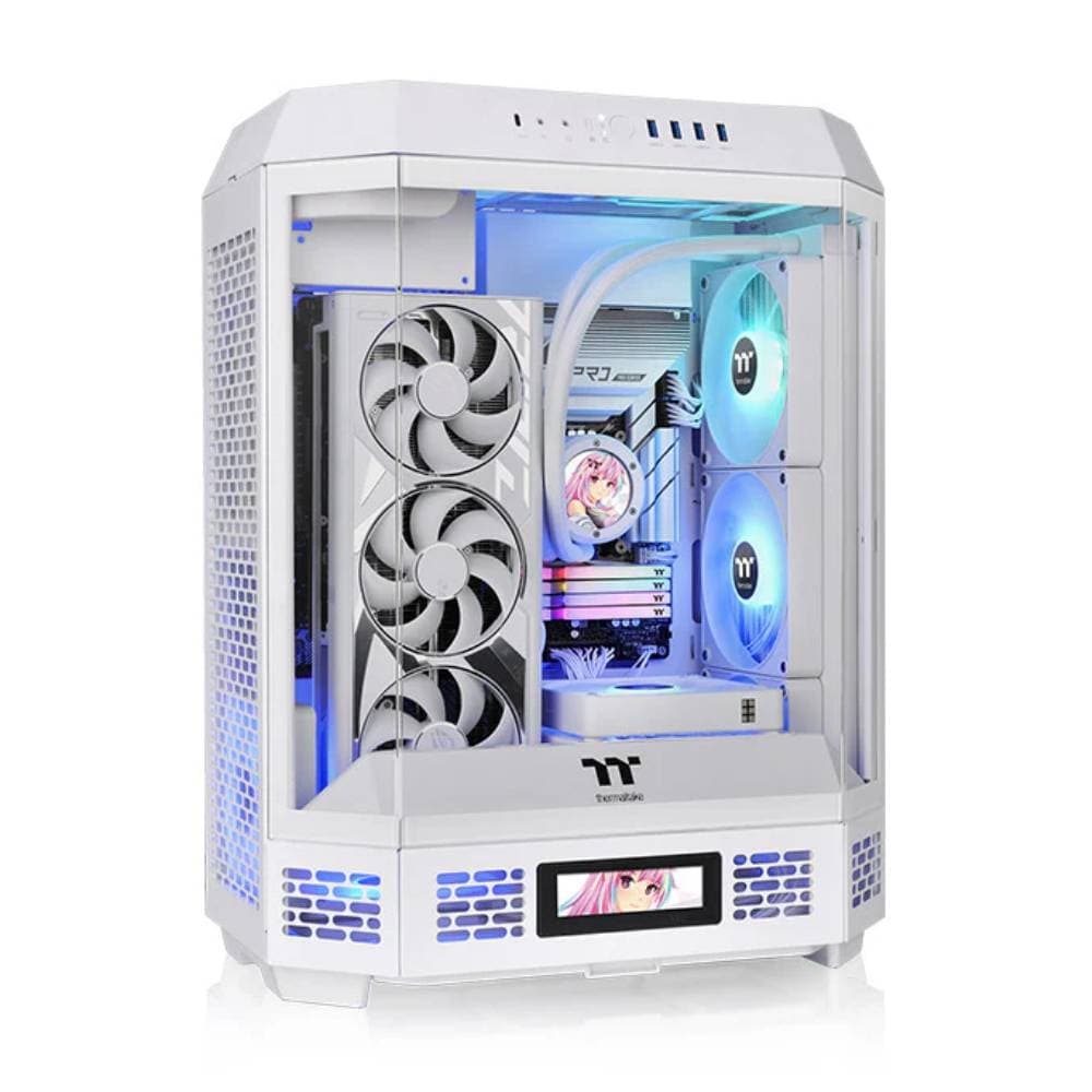 Gabinete TT The Tower 600 Mid-Tower TG x3 Fan x2 Snow White