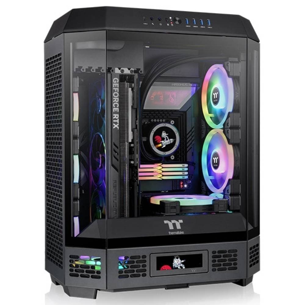 Gabinete TT The Tower 600 Mid-Tower TG x3 Fan x2 Black
