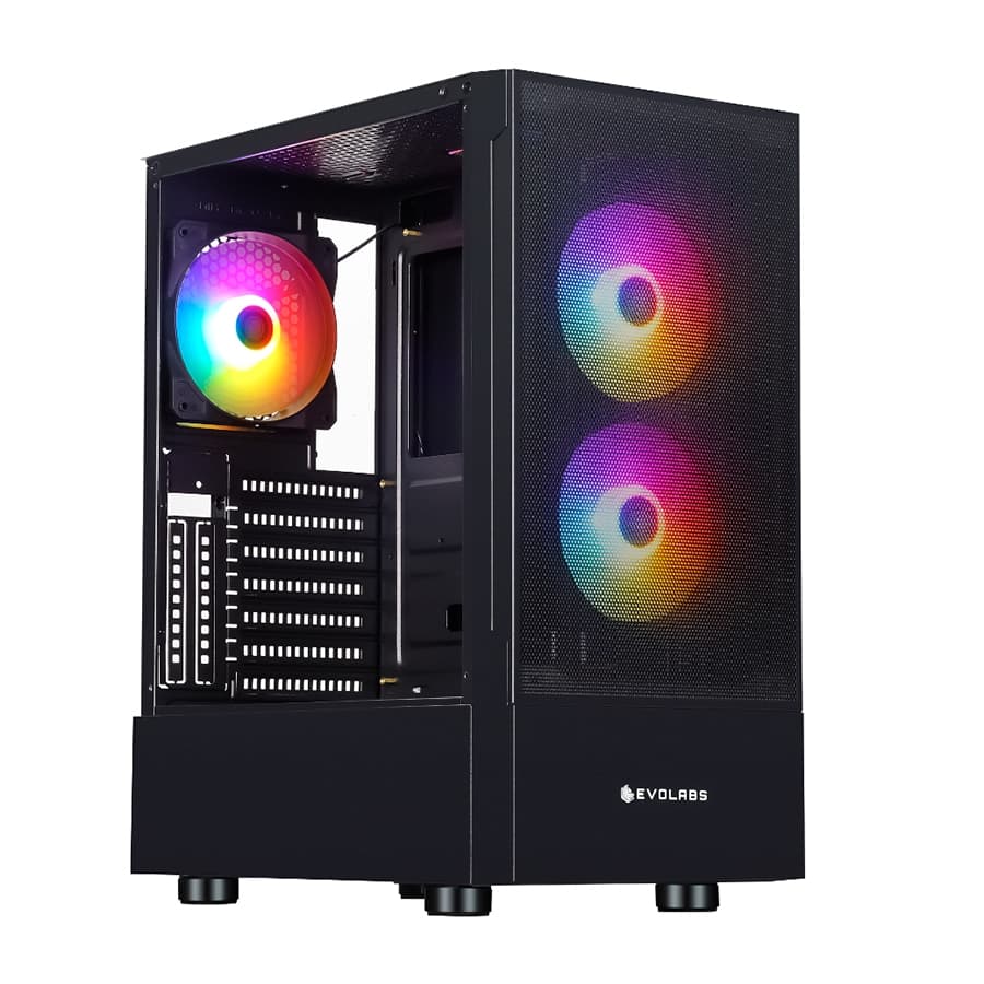 GABINETE GAMER EVOLABS SOPHYSTIX EVO-110A ATX 3 COOLERS FIXED RGB