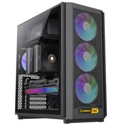 Gabinete Mid Tower Gamemax F46 4 Fan Argb Vidrio Templado Negro