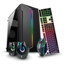 Gabinete Gamer Kit Para Pc Jalatec Jt-k80 Led Strip + Fuente 250w + Teclado Mouse Y parlantes Rgb