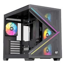 Gabinete Xyz Qubex Black C/ 4 Coolers Pulsar A-RGB+PWM A-RGB Controller