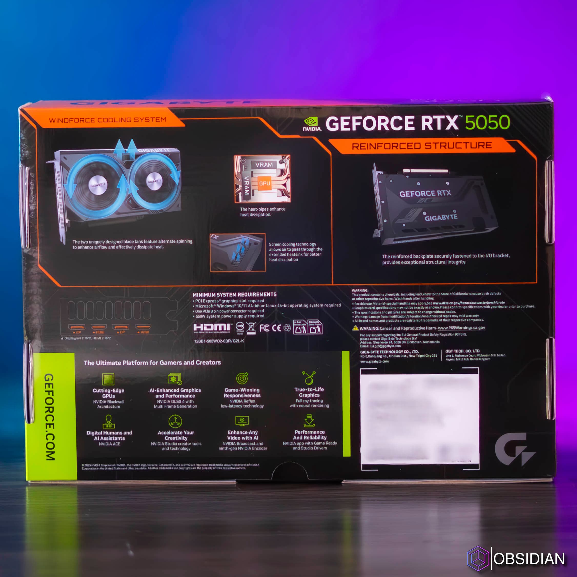 RTX 5050 8GB GIGABYTE WINDFORCE X2 OC