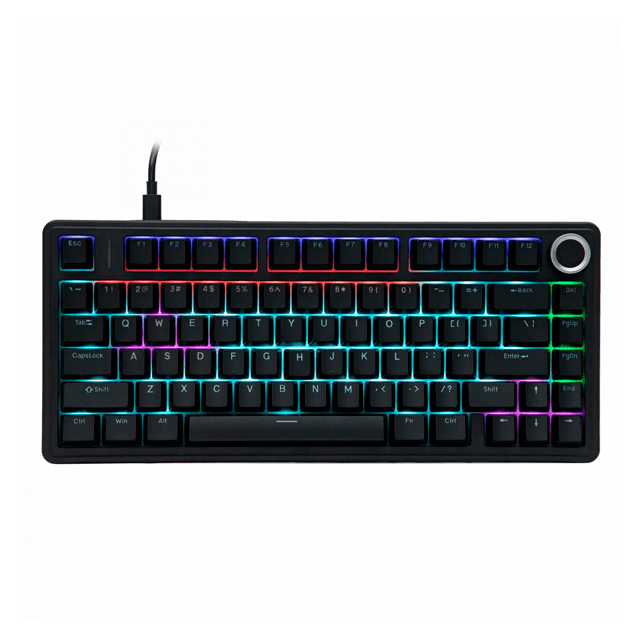 Teclado Aula F75 Wired Negro Mecánico 75% Rainbow RGB Switch Red Inglés