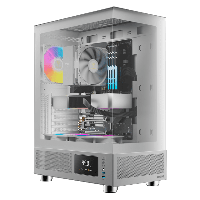 Gabinete Gamdias Atlas E1 White Pantalla LCD Templado 3x12cm ARGB