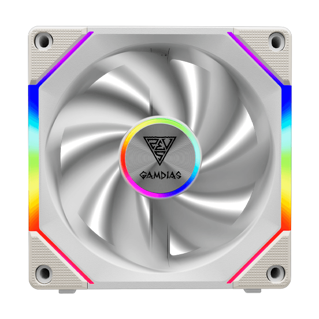 Cooler Fan Gamdias Aeolus P2-1201 White Magnético Reversible ARGB 120mm