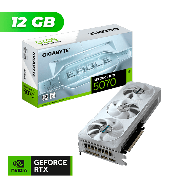 Placa de Video Gigabyte NVIDIA GeForce RTX 5070 EAGLE OC ICE 12GB GDDR7 + Bundle 007 First Light