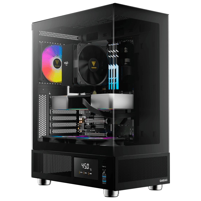 Gabinete Gamdias Atlas E1 Black Pantalla LCD Templado 3x12cm ARGB