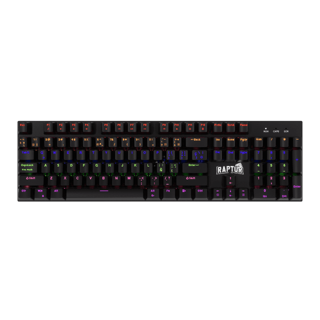 Teclado Raptor Fireclaw M104 Mecánico Switch Red Outemu