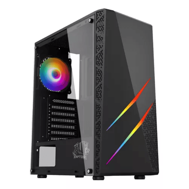 Gabinete Raptor Blaze Force Templado 1x12cm RGB