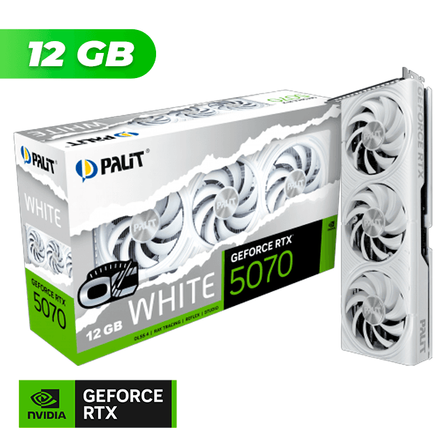 Placa de Video Palit NVIDIA GeForce RTX 5070 White OC 12GB GDDR7 + PRAGMATA Bundle