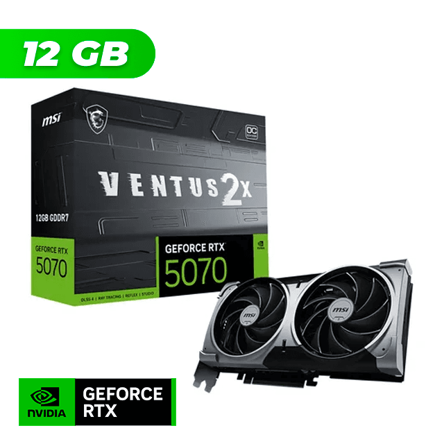 Placa de Video MSI NVIDIA GeForce RTX 5070 VENTUS 2X OC 12Gb GDDR7 + Bundle 007 First Light