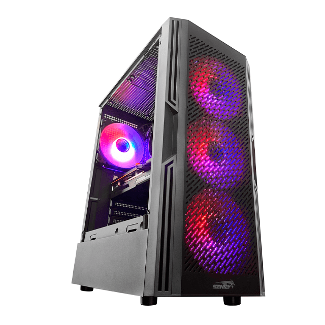 Gabinete Sentey Hunter Black Templado 4x12cm ARGB