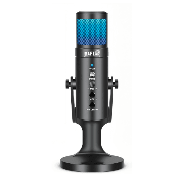 Micrófono Raptor Vox PRO RGB USB p/Streaming