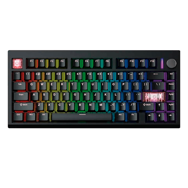 Teclado Fantech Maxfit8 MK921 RGB Black Wireless Bluetooth Mecánico TKL VIA Switch Brown Inglés