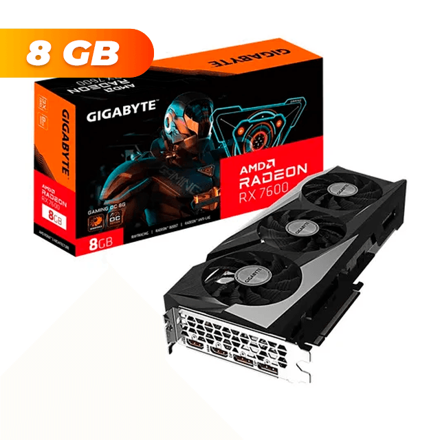 Placa de Video Gigabyte Radeon RX 7600 Gaming OC 8Gb GDDR6