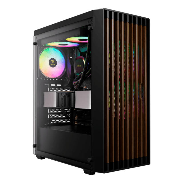 Gabinete Gamdias Aura GC4 Elite Black Madera Nogal 3x12cm ARGB