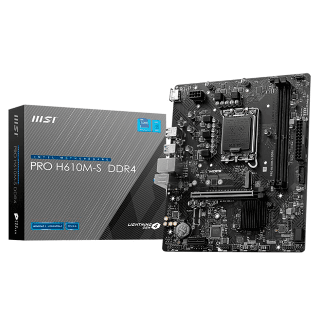 Mother MSI PRO H610M-S DDR4 (12va/13va/14va Gen) LGA1700