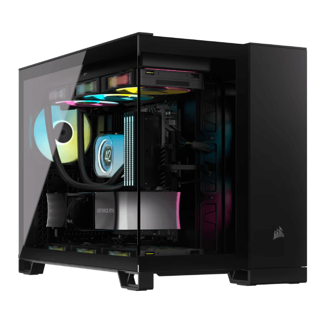 Gabinete Corsair 2500X iCUE Link Templado Dual Chamber Black 2x120mm ARGB