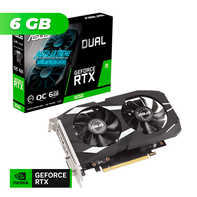 Placa de Video ASUS NVIDIA GeForce RTX 3050 DUAL 6Gb GDDR6