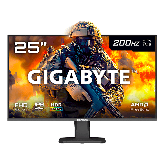 Monitor Gamer Gigabyte GS25F2 24.5 IPS 200Hz 1Ms HDMI/DP
