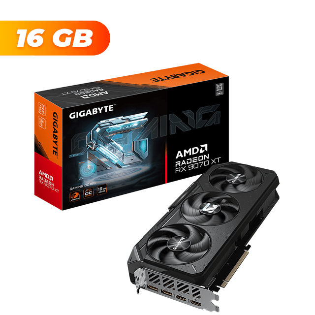 Placa de Video Gigabyte Radeon RX 9070 XT GAMING OC 16Gb GDDR6