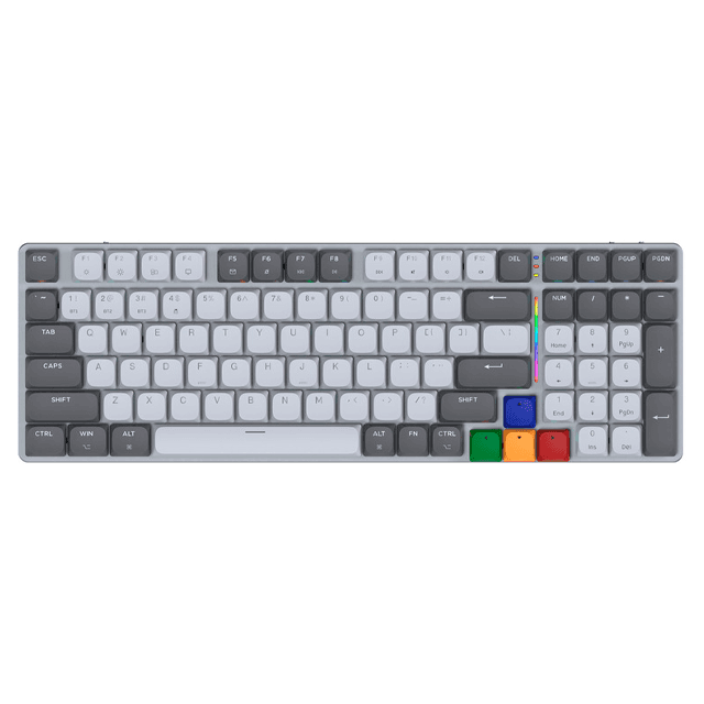 Teclado Fantech Maxfit Air99 MK916 Grey Low Profile Wireless Mecánico 95% Switch Red Inglés