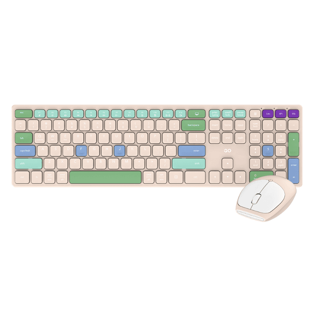 Kit Teclado y Mouse Fantech GO POP WK895 Beige Inalámbrico Bluetooth Inglés