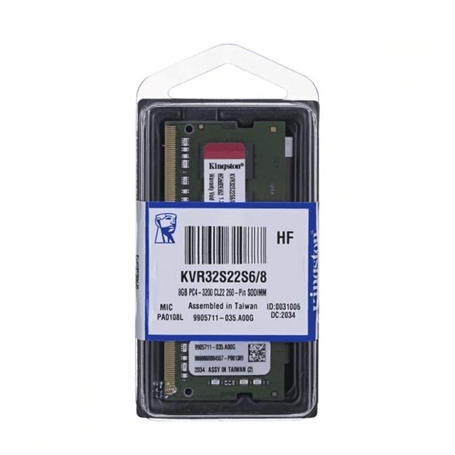Memoria RAM Kingston 8GB DDR4 SODIMM 3200Mhz NOTEBOOK