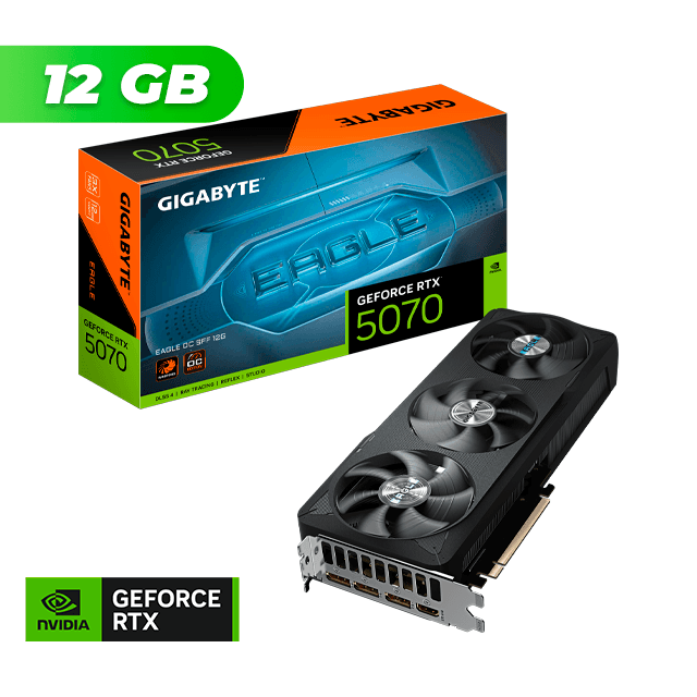 Placa de Video Gigabyte NVIDIA GeForce RTX 5070 EAGLE OC 12GB GDDR7 + Bundle 007 First Light