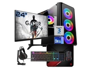 PC Gamer INTEL Core i5 10400F - Rx 560 4Gb - RAM 16Gb - Ssd 1Tb - Monitor 24 - Wifi/Bt - Accesorios - Windows