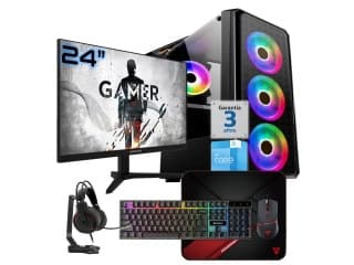 PC Gamer INTEL Core i3 13100F - Rtx 3050 6Gb - RAM 16Gb - Ssd 1Tb - Monitor 24 - Wifi/Bt - Accesorios - Windows