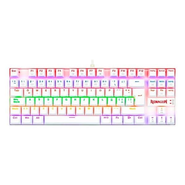 Teclado Mecanico Redragon K552w Kumara White Rainbow Red Switches - Español