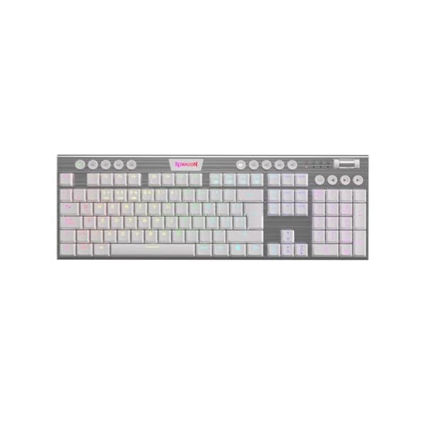 Teclado Mecanico Cableado Redragon K619 Horus Fs White Rgb Red Switches - Español