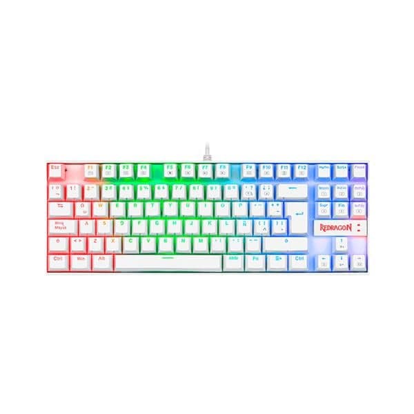 Teclado Redragon K552 Kumara White Mecanico Rgb Esp Switch Red