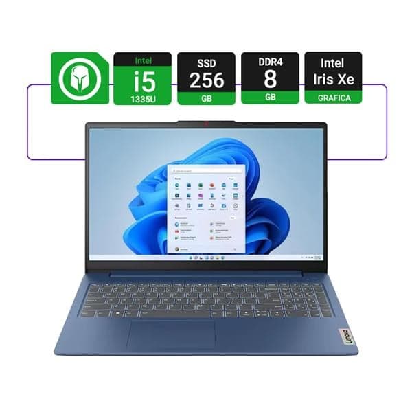 Notebook Lenovo Ideapad 1 15.6" Intel I5-1335u 8gb Ram 256gb Ssd Touch W11 - Abyss Blue