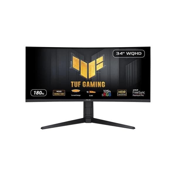 Monitor Gamer Curvo Va 34" Asus Tuf Vg34vql3a-J Wqhd 180hz 1ms Freesync Premium - 1500r