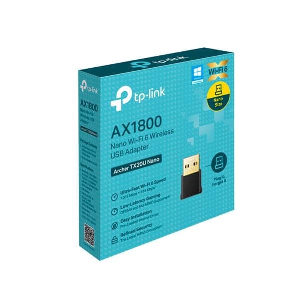 Adaptador Usb Tp-Link Archer Tx20u Nano Ax1800 Dual Band 2.4ghz 5.8ghz 1800mbps