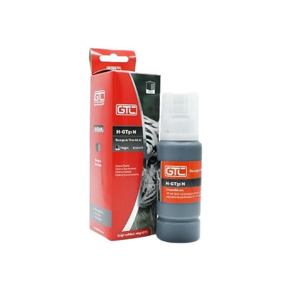 Tinta Alternativa Sistema Cont Gtc Gt51 Para Hp 5810 y 5820 Negro 100ml