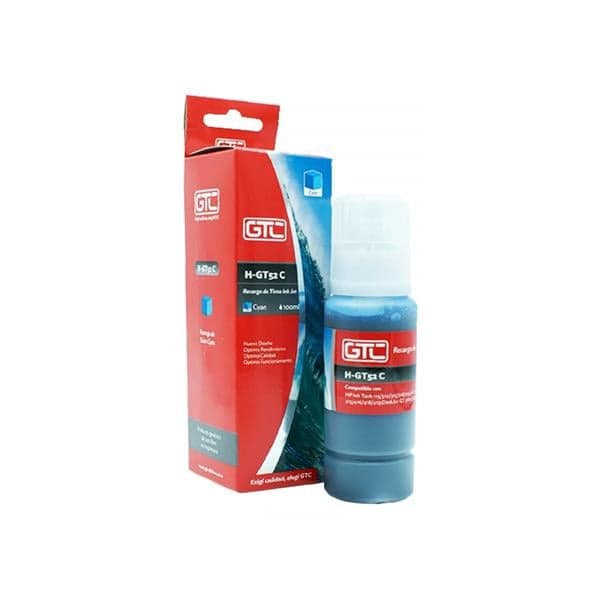Tinta Alternativa Sistema Cont Gtc Gt52 Para Hp 5810 y 5820 Cyan 100ml
