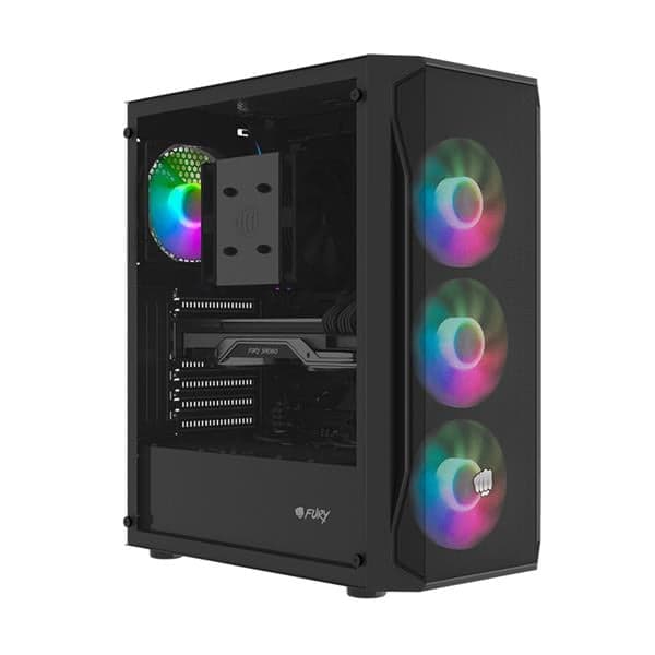 Gabinete Fury Shobo Sh4f 4 Fans Fixed Rgb Black