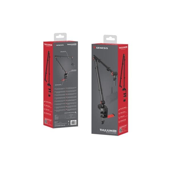 Soporte Para Micrófono Genesis Thulium 500 Black - Con Soporte Para Auriculares