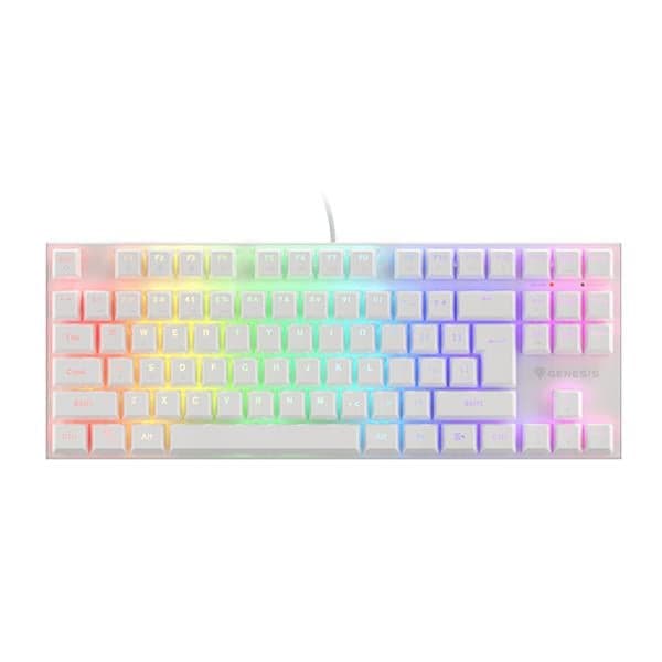 Teclado Mecanico Genesis Thor 303 Tkl White Rgb Español Switch Brown