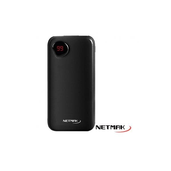 Cargador Portable Netmak 10.000 Mah Con Display Digital - Entrada Micro/tipo C - Salida 2 Usb