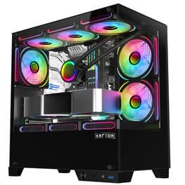 Gabinete Raptor Thunder Strike TG RGB C/Coolers x1 Black