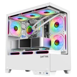 Gabinete Raptor Thunder Strike TG RGB C/Coolers x1 White