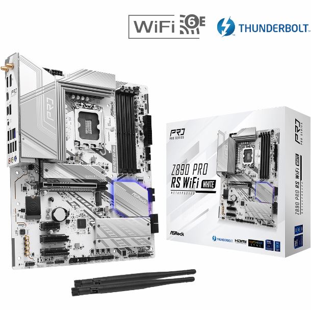 MOTHER ASROCK Z890 PRO RS WIFI WHITE DDR5 S1851